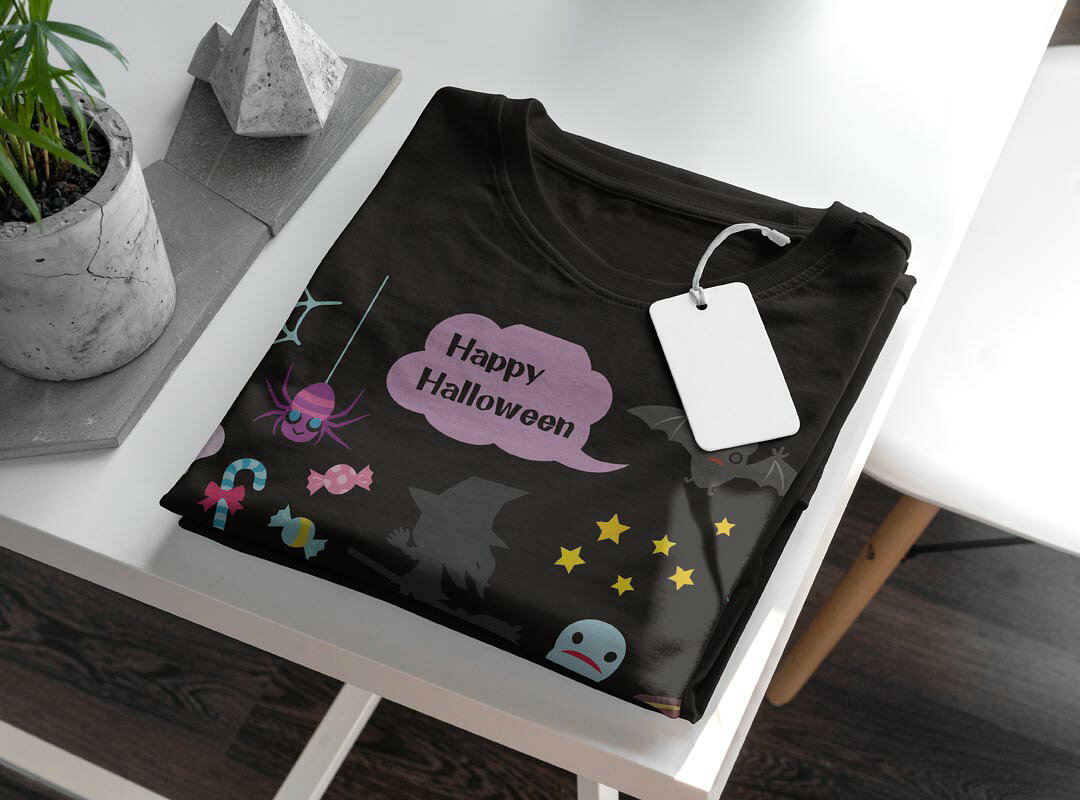 tシャツ レディース 半袖 ブラック 黒 デザイン M L Tシャツ ティーシャツ T shirt 006754 ハロウィン　イラスト kabekore-11280719 kabeコレ サンプル画像3
