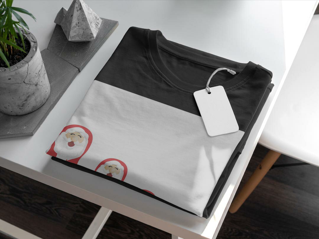 tシャツ メンズ 半袖 ブラック デザイン XS S M L XL 2XL Tシャツ ティーシャツ T shirt 黒 010013 クリスマス　サンタ　キャラクター