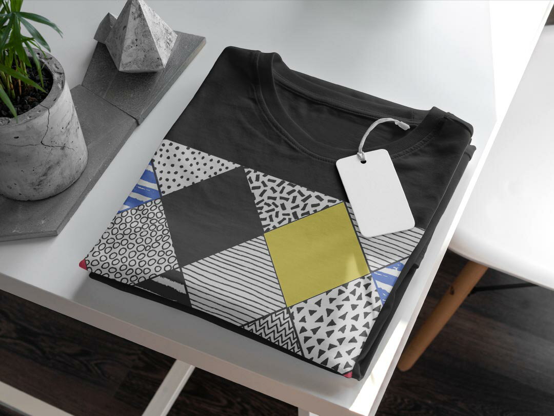 tシャツ メンズ 半袖 ブラック デザイン XS S M L XL 2XL Tシャツ ティーシャツ T shirt　黒 010471 模様　カラフル　派手