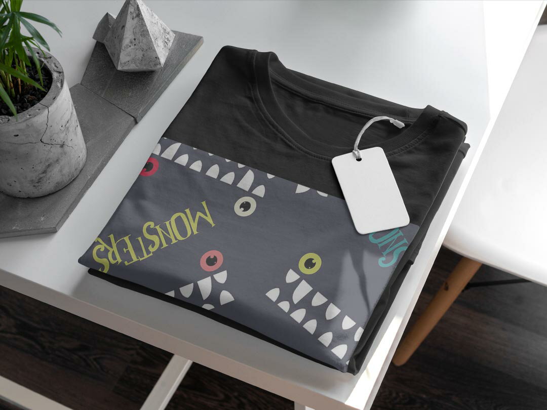 tシャツ メンズ 半袖 ブラック デザイン XS S M L XL 2XL Tシャツ ティーシャツ T shirt　黒 011066 モンスター　キャラクター