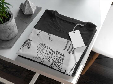 tシャツ メンズ 半袖 ブラック デザイン XS S M L XL 2XL Tシャツ ティーシャツ T shirt 黒 011590 動物 アニマル 白黒