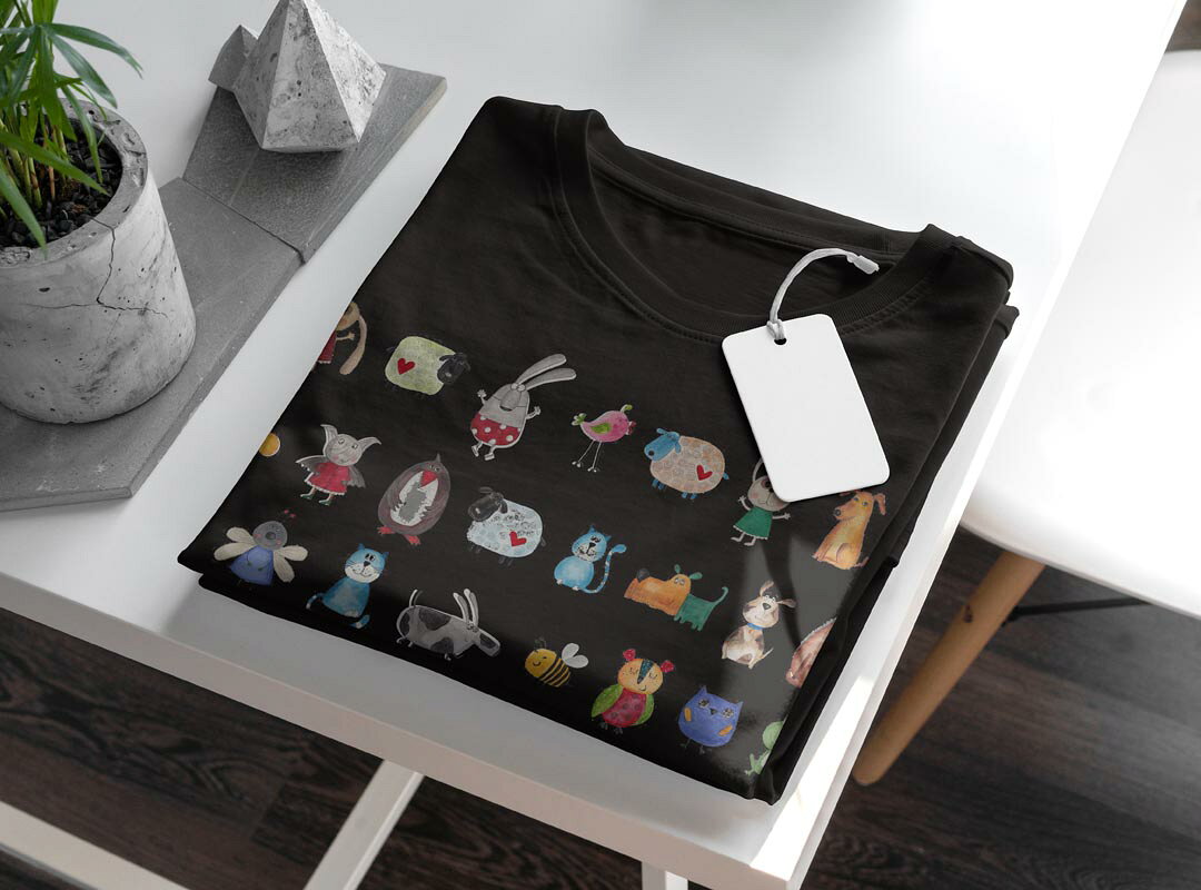 tシャツ レディース 半袖 ブラック 黒 デザイン M L Tシャツ ティーシャツ T shirt 013501 動物　かわいい　イラスト kabekore-11281144 kabeコレ サンプル画像3