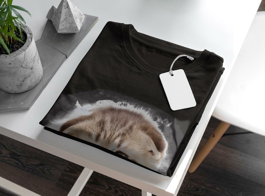 tシャツ メンズ 半袖 ブラック デザイン XS S M L XL 2XL Tシャツ ティーシャツ T shirt 黒 013568 猫　写真　子猫