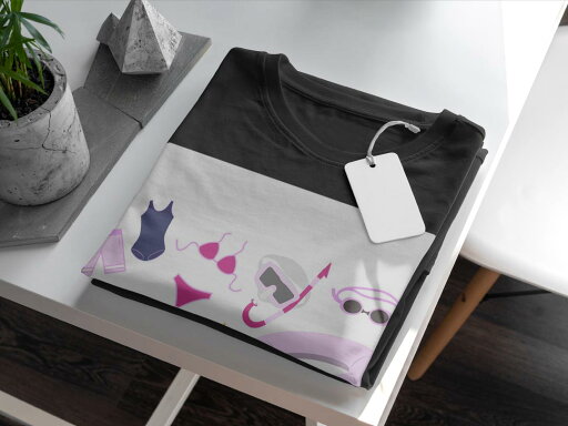 tシャツ メンズ 半袖 ブラック デザイン XS S M L XL 2XL Tシャツ ティーシャツ T shirt 黒 014107 海 ビーチ パラソル