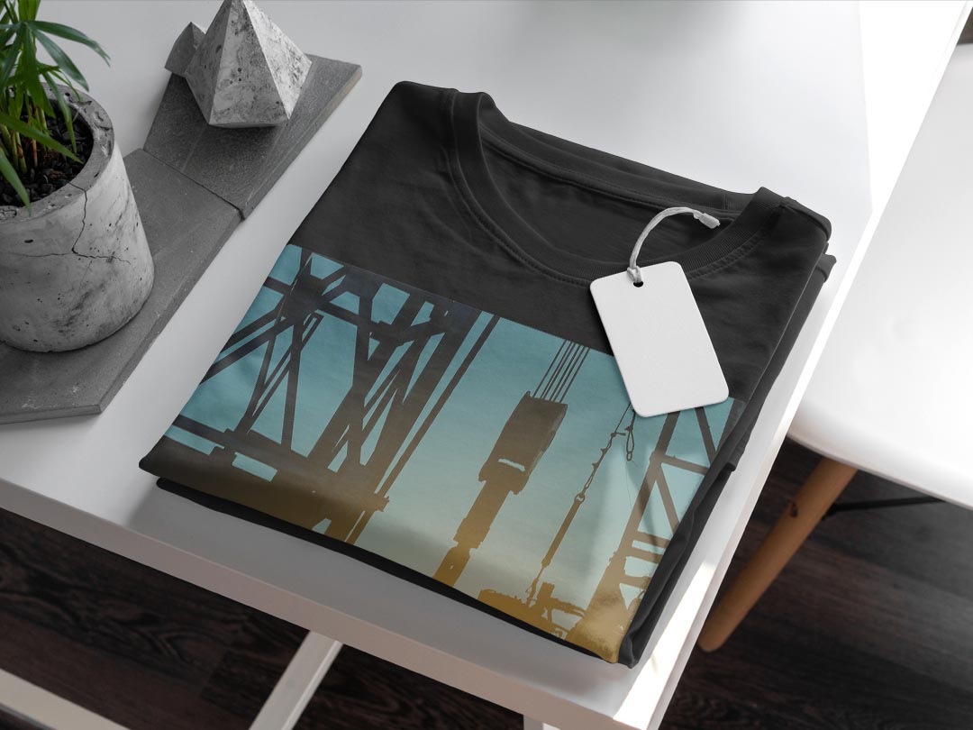 tシャツ メンズ 半袖 ブラック デザイン XS S M L XL 2XL Tシャツ ティーシャツ T shirt　黒 014343 風景　景色　夕日