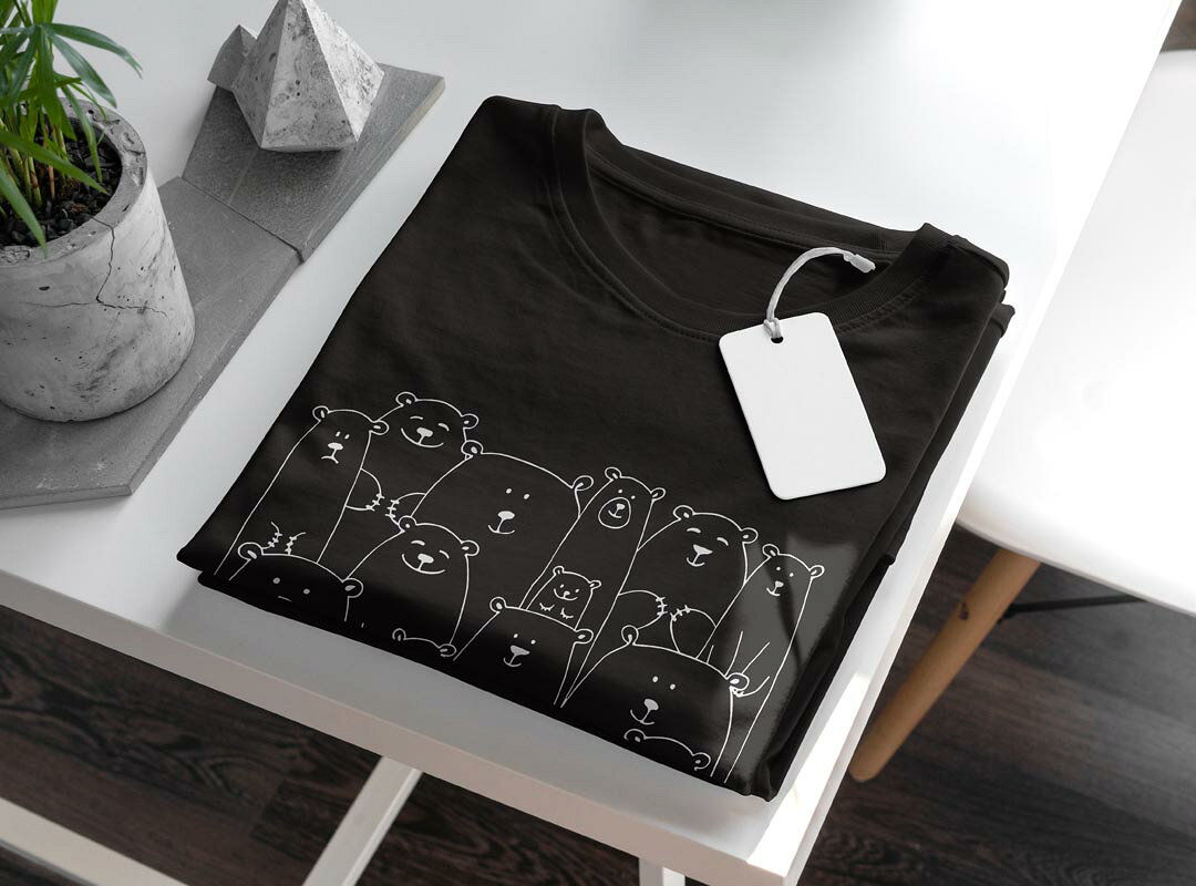 tシャツ レディース 半袖 ブラック 黒 デザイン M L Tシャツ ティーシャツ T shirt 014607 クマ　動物　アニマル kabekore-11276716 kabeコレ サンプル画像3