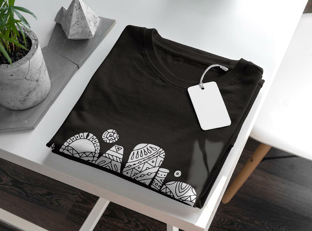 tシャツ レディース 半袖 ブラック 黒 デザイン M L Tシャツ ティーシャツ T shirt 014609 民族　模様 kabekore-11276290 kabeコレ サンプル画像3