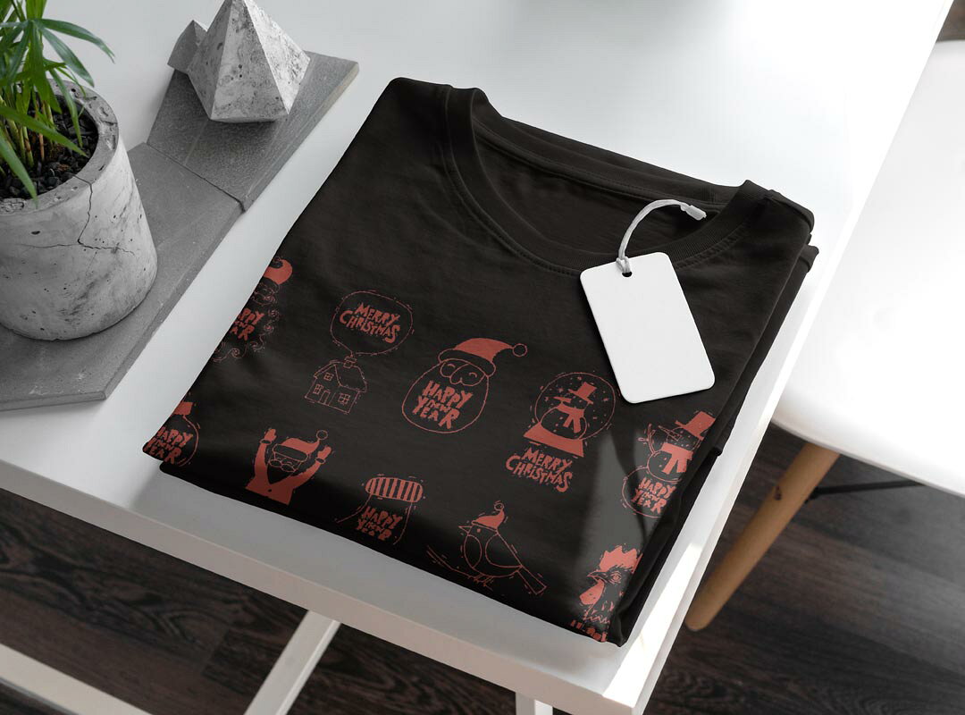 tシャツ レディース 半袖 ブラック 黒 デザイン M L Tシャツ ティーシャツ T shirt 015487 クリスマス　サンタクロース kabekore-11282925 kabeコレ サンプル画像3