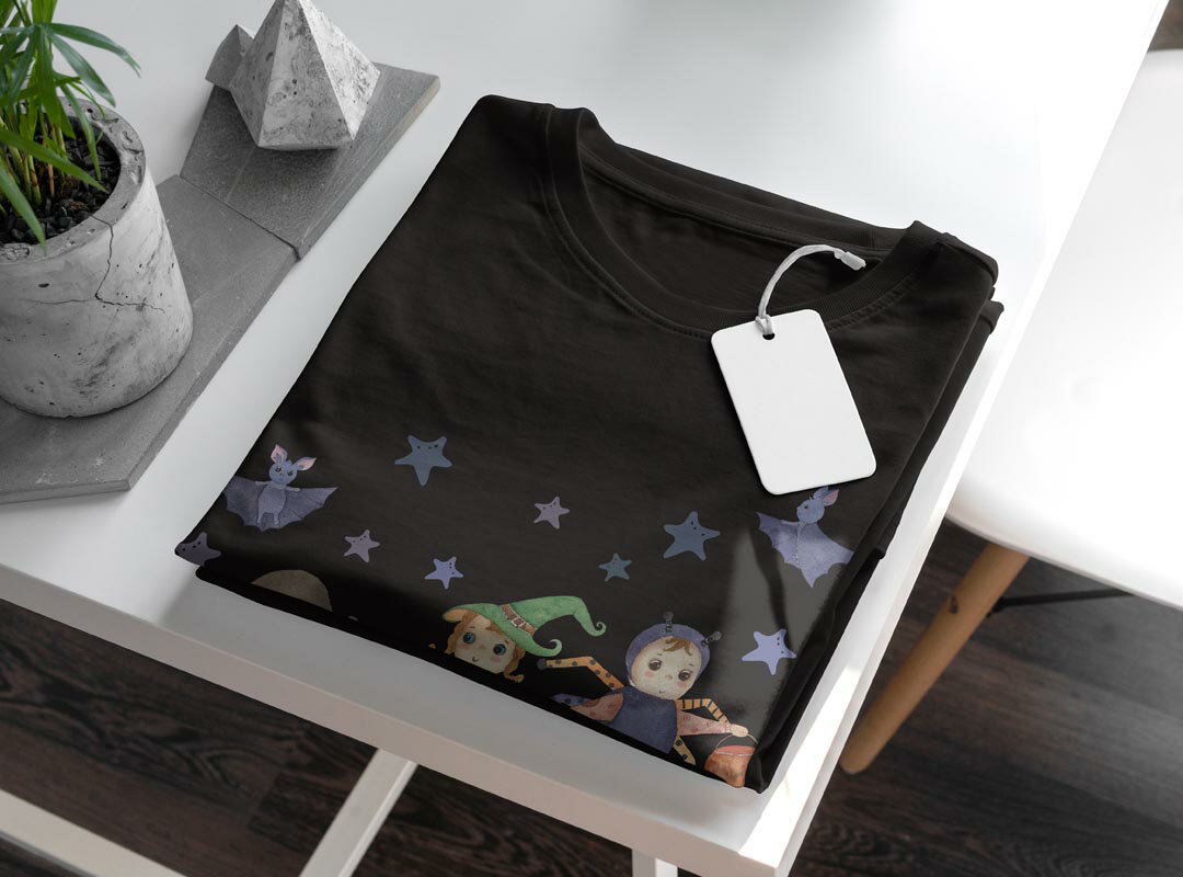 tシャツ メンズ 半袖 ブラック デザイン XS S M L XL 2XL Tシャツ ティーシャツ T shirt　黒 017502 ハロウィン　かわいい 子供　星　かわいい