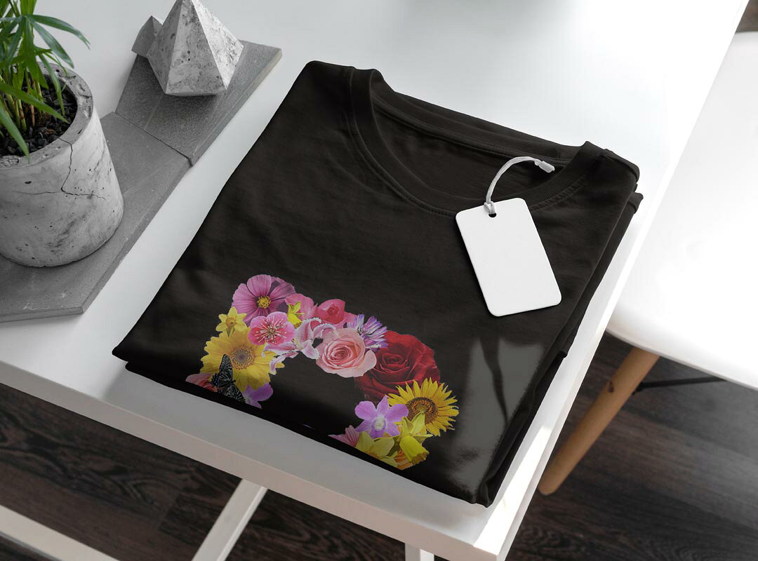 tシャツ レディース 半袖 ブラック 黒 デザイン M L Tシャツ ティーシャツ T shirt 019323 文字 r アルファベット kabekore-11277285 kabeコレ サンプル画像3