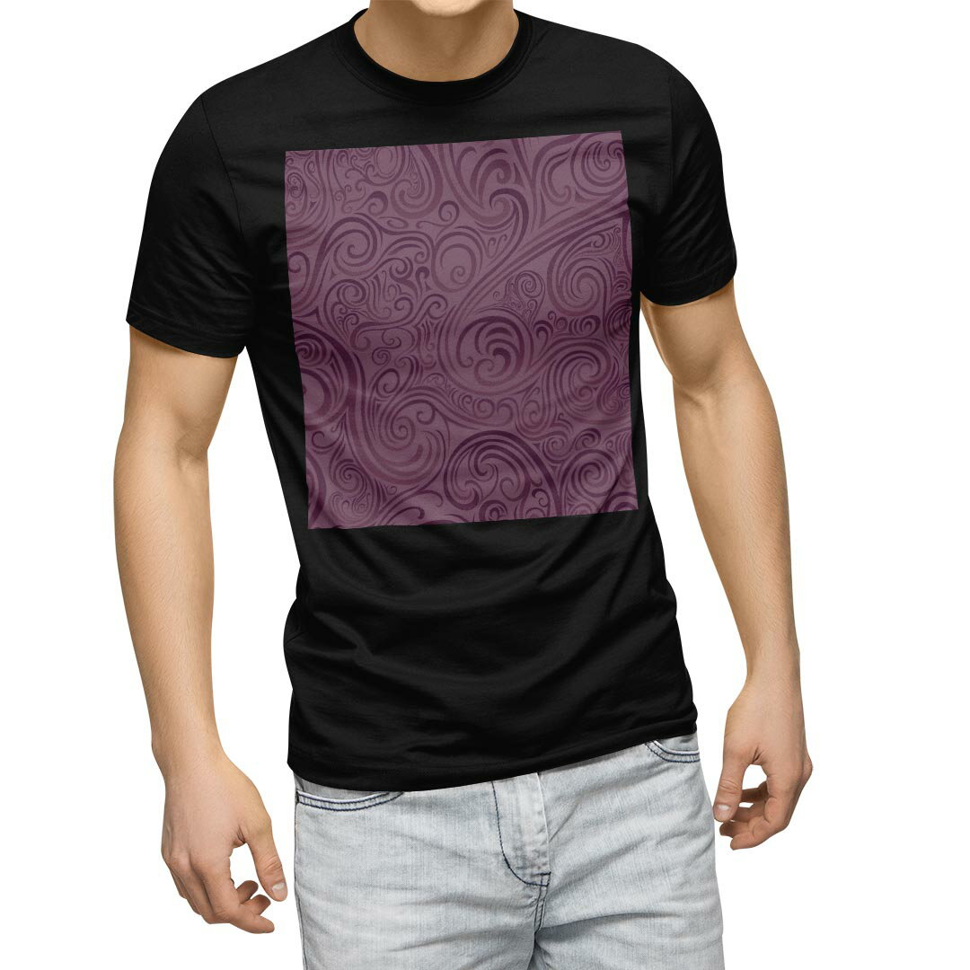 Rakuten - tシャツ メンズ 半袖 ブラック デザイン XS S M L XL 2XL Tシャツ ティーシャツ T shirt　黒 002034 クール チェック・ボーダー 模様　紫