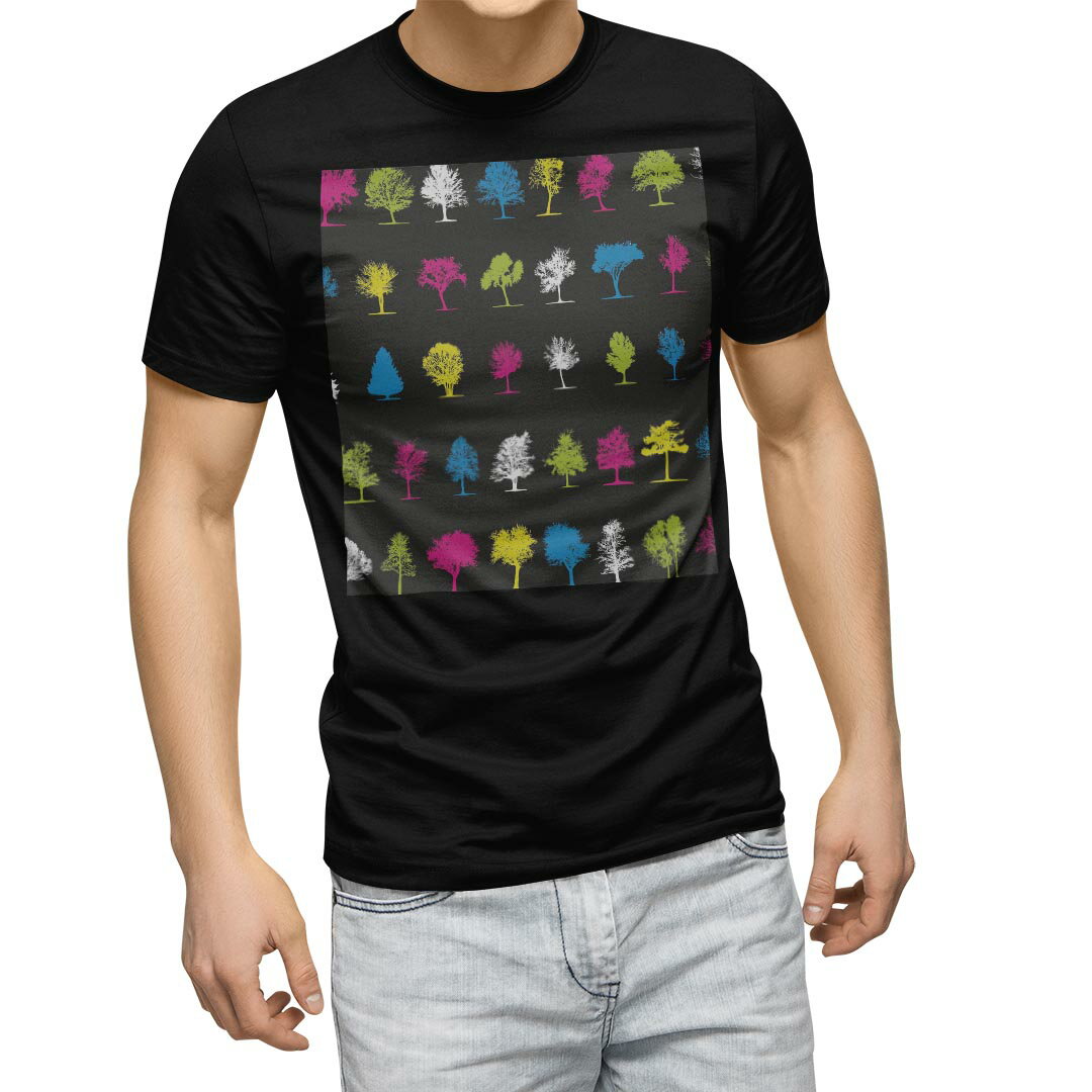 Other - tシャツ メンズ 半袖 ブラック デザイン XS S M L XL 2XL Tシャツ ティーシャツ T shirt　黒 002342 クール 植物　カラフル