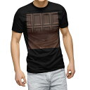 tシャツ メンズ 半袖 ブラック デザイン XS S M L XL 2XL Tシャツ ティーシャツ T shirt 黒 002445 ユニーク チョコレート ブラウン