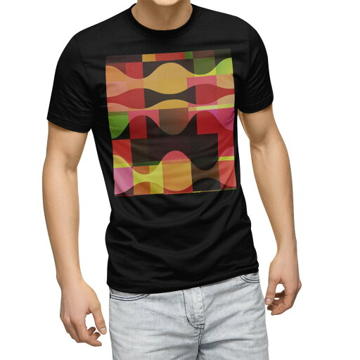 tシャツ メンズ 半袖 ブラック デザイン XS S M L XL 2XL Tシャツ ティーシャツ T shirt 黒 002483 チェック・ボーダー 模様 赤 黄色 tシャツ メンズ 半袖 ブラック デザイン XS S M L XL 2XL Tシャツ ティーシャツ T shirt 黒 002483 チェック・ボーダー 模様 赤 黄色