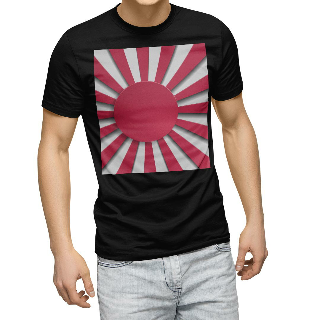tシャツ メンズ 半袖 ブラック デザイン XS S M L XL 2XL Tシャツ ティーシャツ T shirt　黒 002532 チェック・ボーダー 模様　日の丸　赤