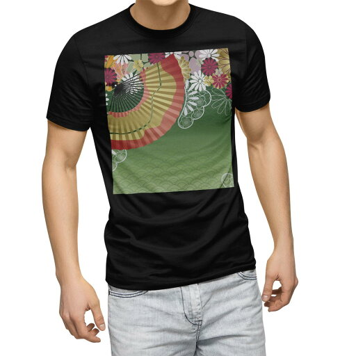 tシャツ メンズ 半袖 ブラック デザイン XS S M L XL 2XL Tシャツ ティーシャツ T shirt 黒 002606 日本語・和柄 和風 和柄 扇子 tシャツ メンズ 半袖 ブラック デザイン XS S M L XL 2XL Tシャツ ティーシャツ T shirt 黒 002606 日本語・和柄 和風 和柄 扇子