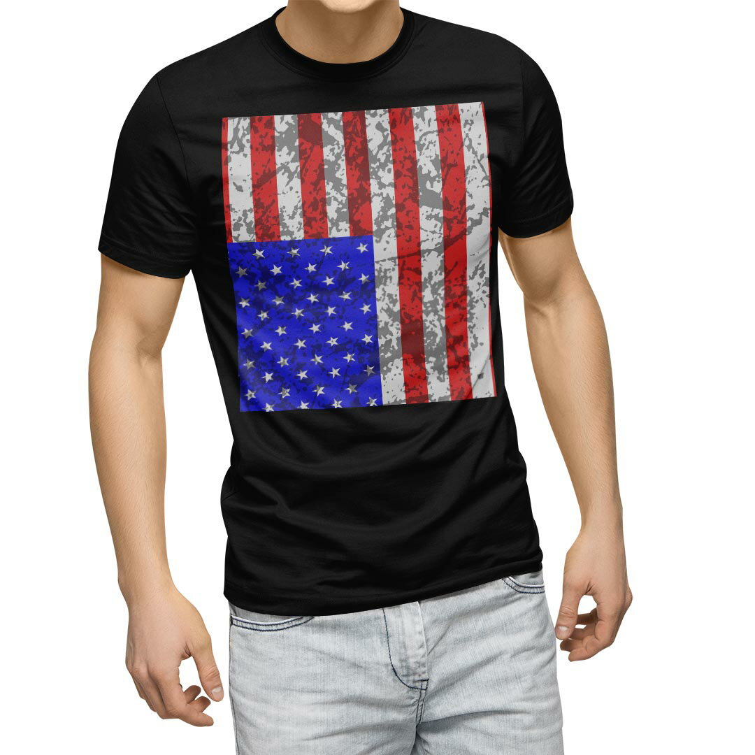 tシャツ メンズ 半袖 ブラック デザイン XS S M L XL 2XL Tシャツ ティーシャツ T shirt 黒 002756 ユニーク 外国 国旗