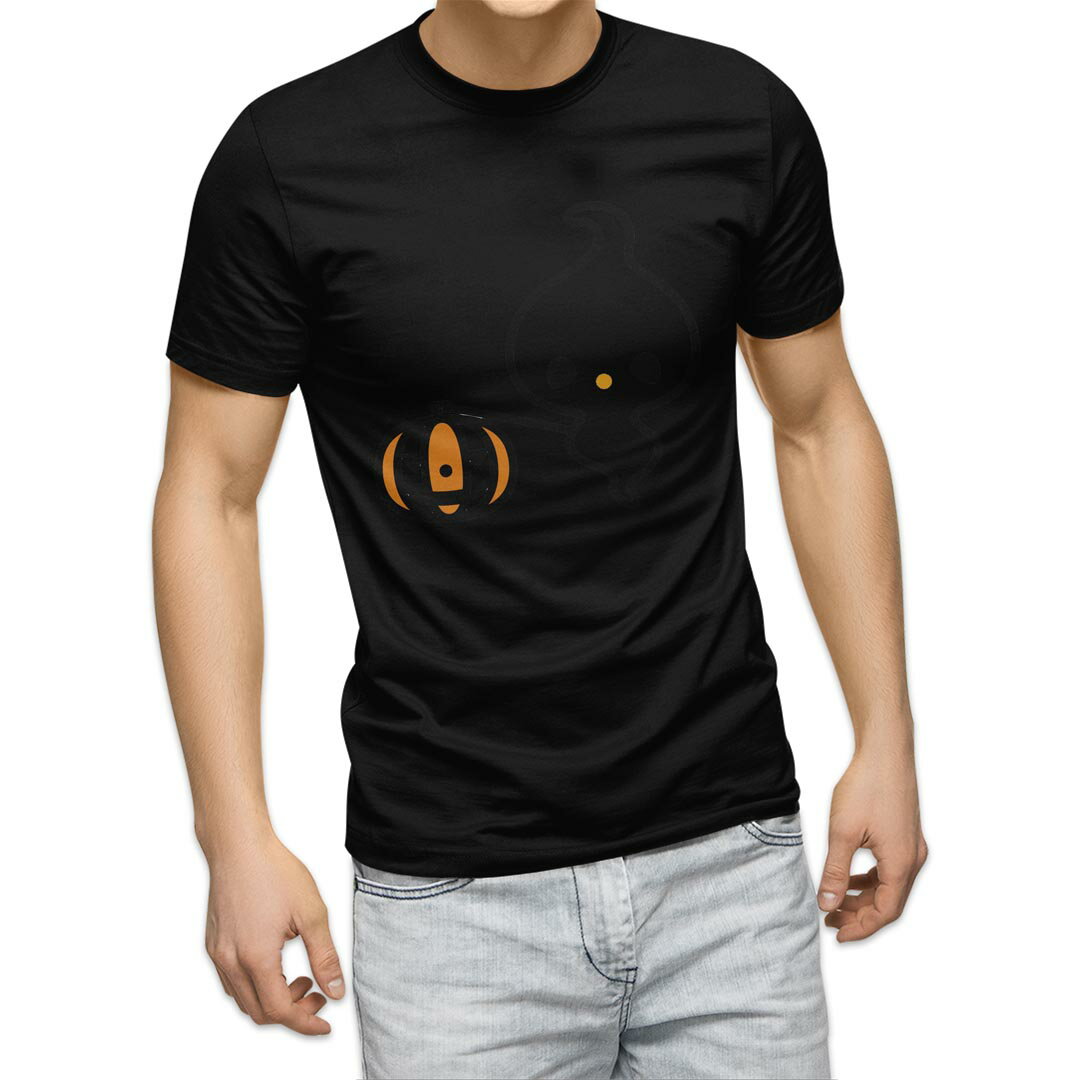tシャツ メンズ 半袖 ブラック デザイン XS S M L XL 2XL Tシャツ ティーシャツ T shirt 黒 003308 ハロウィン　キャラクター