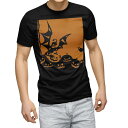 tシャツ メンズ 半袖 ブラック デザイン XS S M L XL 2XL Tシャツ ティーシャツ T shirt 黒 003331 ユニーク ラグジュアリー ハロウィン イラスト
