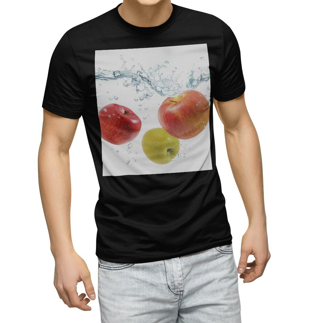 Rakuten - tシャツ メンズ 半袖 ブラック デザイン XS S M L XL 2XL Tシャツ ティーシャツ T shirt　黒 003342 クール 写真・風景 果物　シンプル　写真