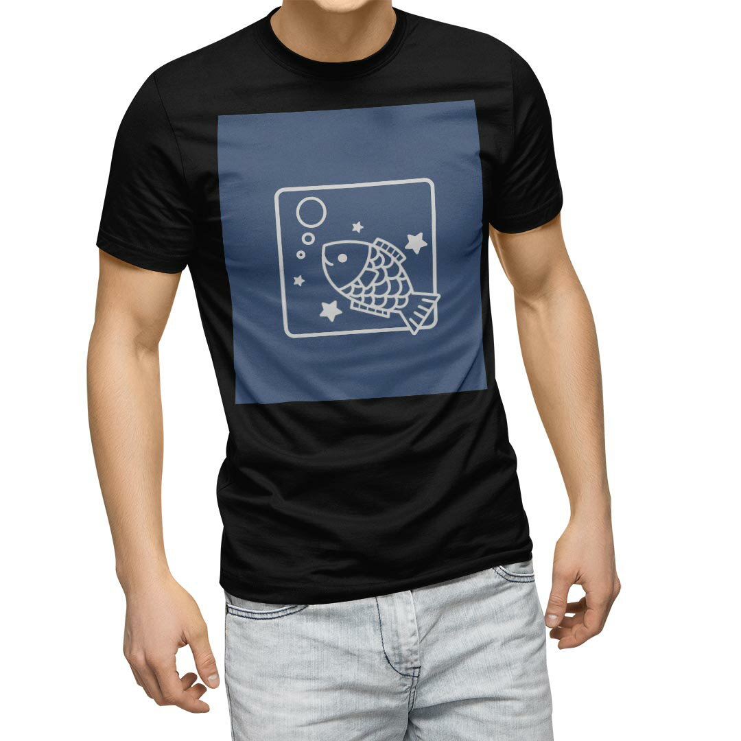 Character - tシャツ メンズ 半袖 ブラック デザイン XS S M L XL 2XL Tシャツ ティーシャツ T shirt　黒 003358 アニマル ラブリー 星座　イラスト　キャラクター