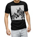 tシャツ メンズ 半袖 ブラック デザイン XS S M L XL 2XL Tシャツ ティーシャツ T shirt 黒 003451 動物　イラスト　白　黒