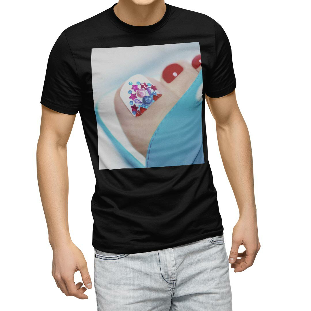 tシャツ メンズ 半袖 ブラック デザイン XS S M L XL 2XL Tシャツ ティーシャツ T shirt 黒 003514 ユニーク チェック・ボーダー その他 ネイル おしゃれ 写真