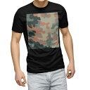 tシャツ メンズ 半袖 ブラック デザイン XS S M L XL 2XL Tシャツ ティーシャツ T shirt 黒 003900 チェック・ボーダー 迷彩 カモフラ 模様(4)