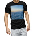tシャツ メンズ 半袖 ブラック デザイン XS S M L XL 2XL Tシャツ ティーシャツ T shirt 黒 023134 空 雲 自然(4)
