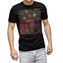 tシャツ メンズ 半袖 ブラック デザイン XS S M L XL 2XL Tシャツ ティーシャツ T shirt 黒 023439 風景 アジア 自転車