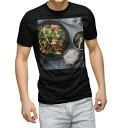 tシャツ メンズ 半袖 ブラック デザイン XS S M L XL 2XL Tシャツ ティーシャツ T shirt 黒 023558 グルメ 食べ物 写真(4)