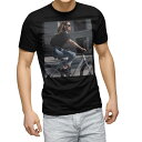 tシャツ メンズ 半袖 ブラック デザイン XS S M L XL 2XL Tシャツ ティーシャツ T shirt 黒 023760 自転車 女性 人物