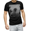 tシャツ メンズ 半袖 ブラック デザイン XS S M L XL 2XL Tシャツ ティーシャツ T shirt　黒 023796 影　人物