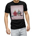 tシャツ メンズ 半袖 ブラック デザイン XS S M L XL 2XL Tシャツ ティーシャツ T shirt 黒 023847 ドラゴンフルーツ 夏 ハワイ