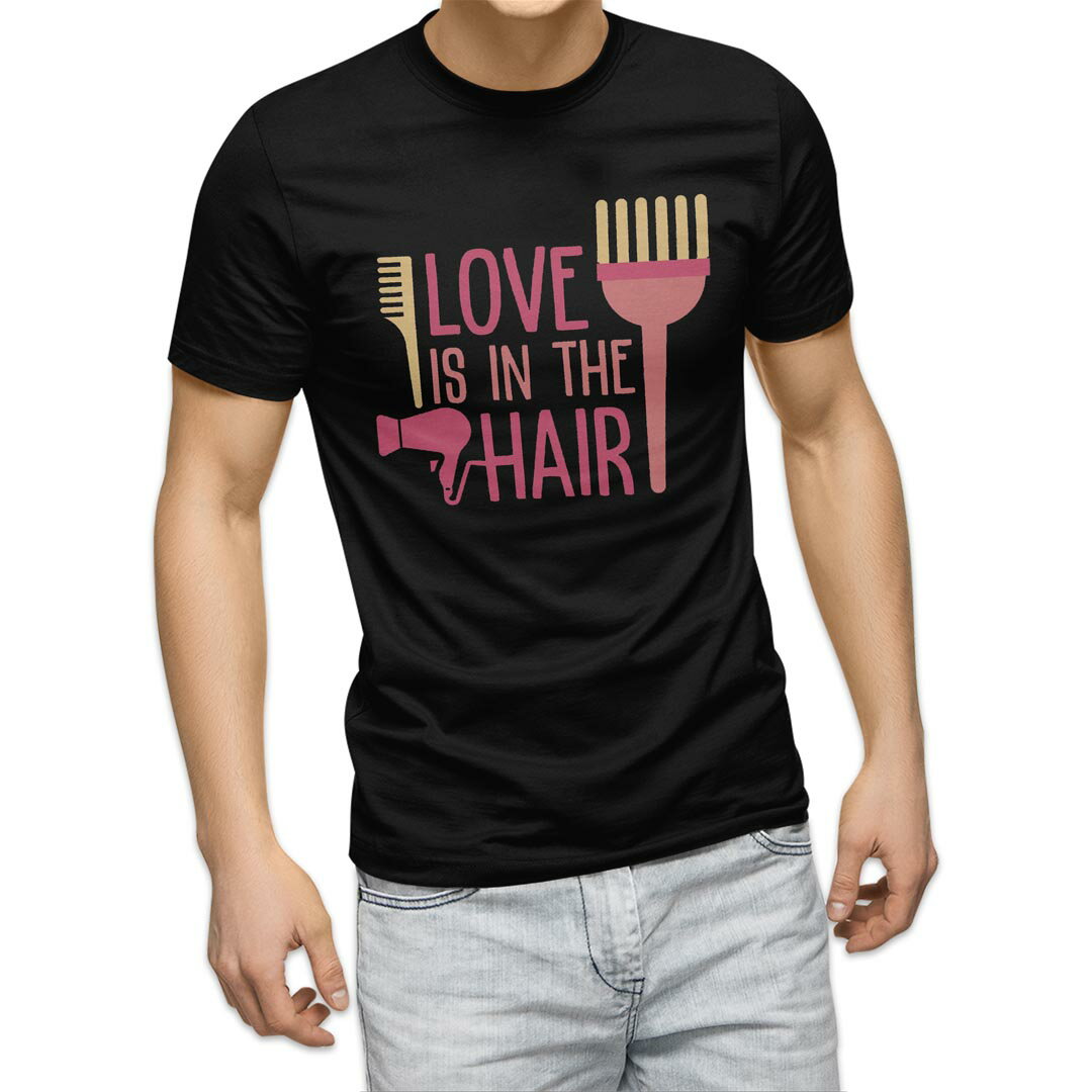 Other - tシャツ メンズ 半袖 ブラック デザイン XS S M L XL 2XL Tシャツ ティーシャツ T shirt　黒 031803 ラブ おしゃれ ピンク