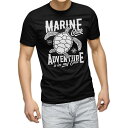 tシャツ メンズ 半袖 ブラック デザイン XS S M L XL 2XL Tシャツ ティーシャツ T shirt 黒 032264 亀 マリン