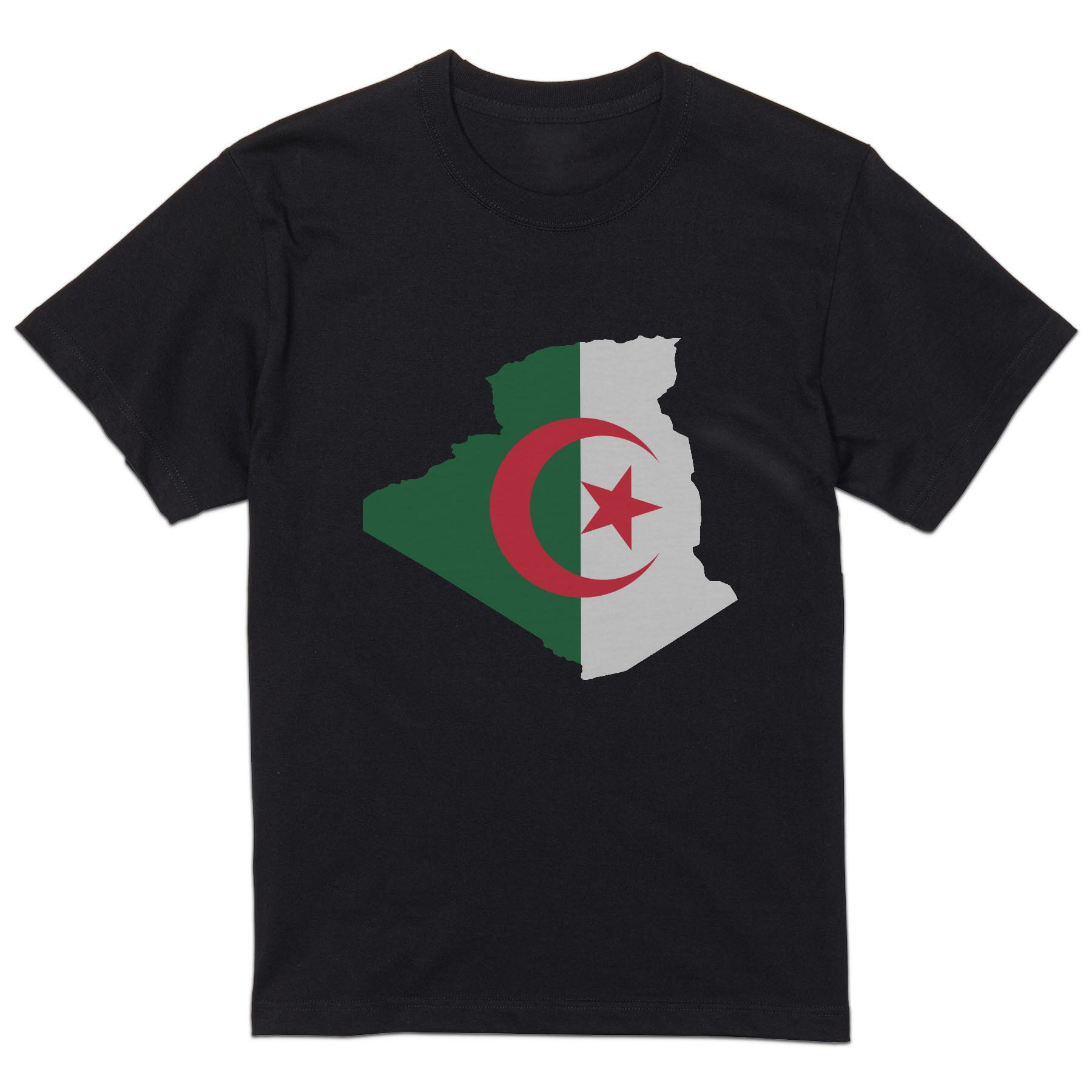 tシャツ メンズ 半袖 ブラック デザイン XS S M L XL 2XL Tシャツ ティーシャツ T shirt 黒 034464 国旗 国 ALGERIA アルジェリア