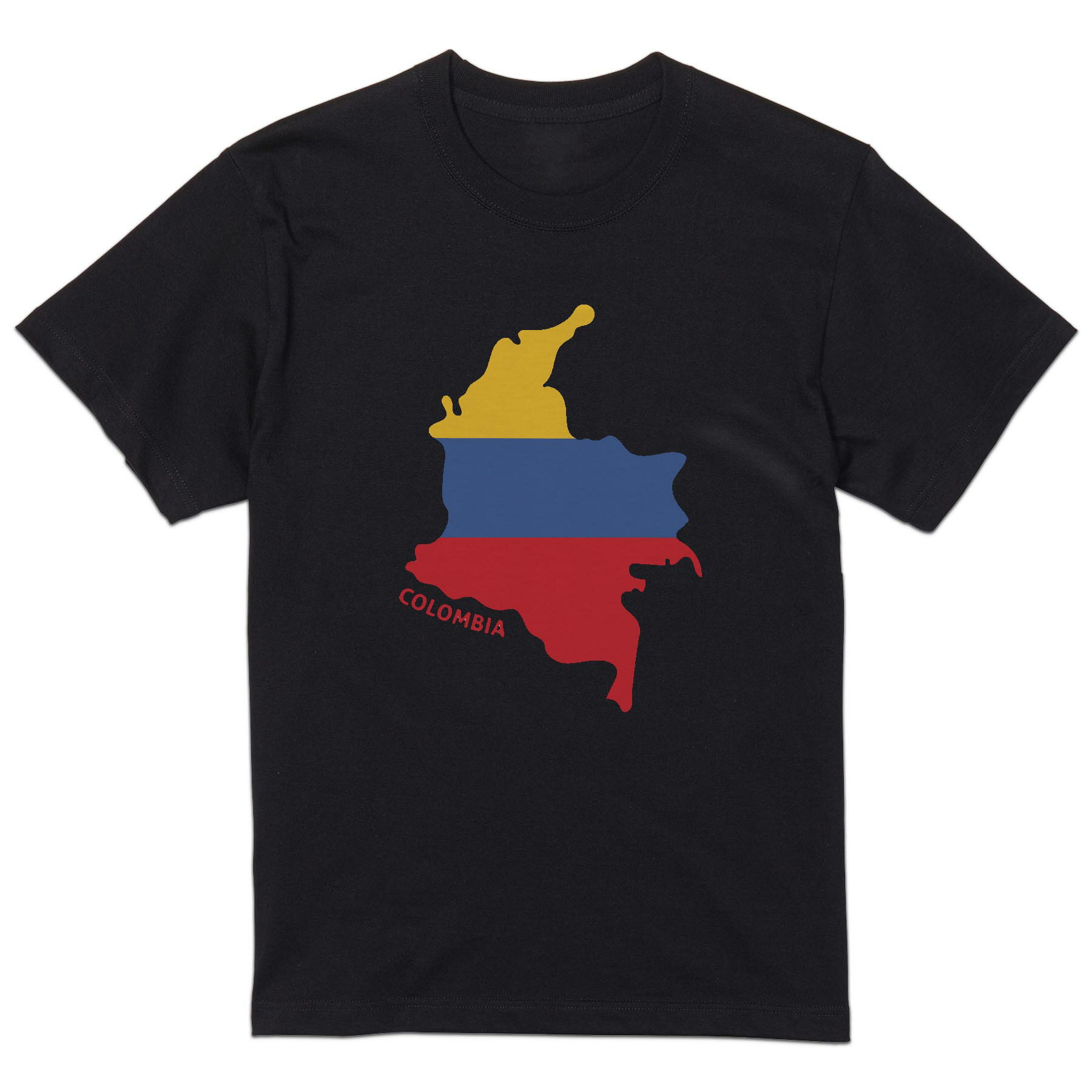 tシャツ メンズ 半袖 ブラック デザイン XS S M L XL 2XL Tシャツ ティーシャツ T shirt 黒 034493 国旗 国 COLOMBIA コロンビア