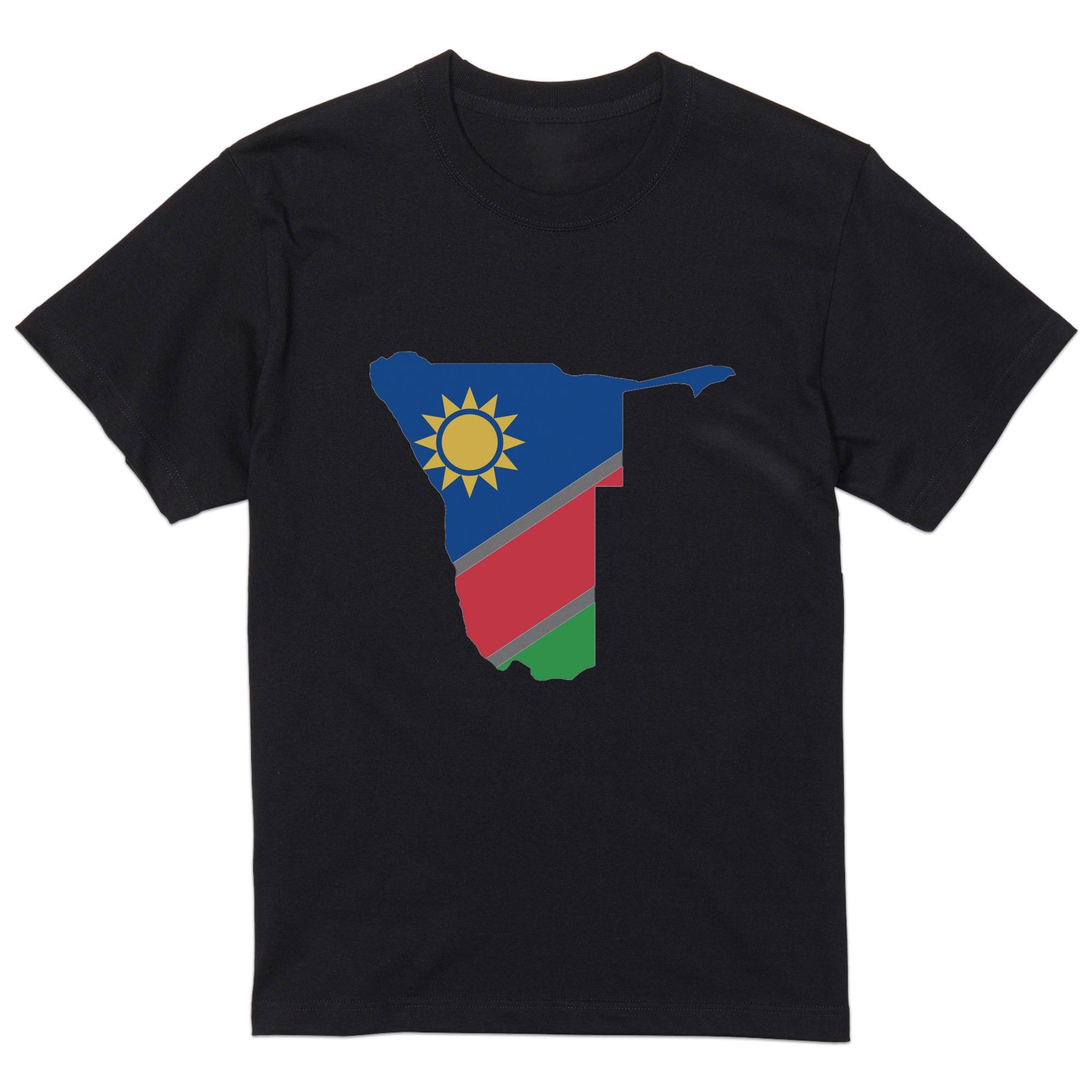tシャツ メンズ 半袖 ブラック デザイン XS S M L XL 2XL Tシャツ ティーシャツ T shirt 黒 034567 国旗 国 NAMIBIA ナミビア