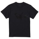 tシャツ メンズ 半袖 ブラック デザイン XS S M L XL 2XL Tシャツ ティーシャツ T shirt 黒 034725 アニマル シャチ 手書き