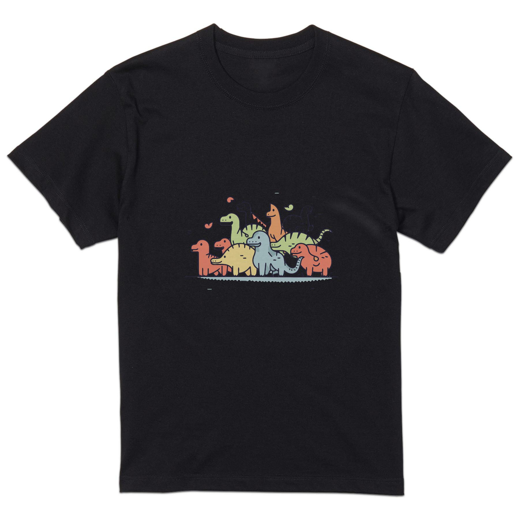tシャツ メンズ 半袖 ブラック デザイン XS S M L XL 2XL Tシャツ ティーシャツ T shirt 黒 035633 ダイナソー 恐竜 Dinosaur キャラクター