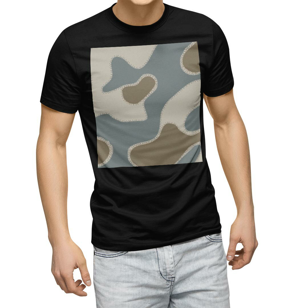 tシャツ メンズ 半袖 ブラック デザイン XS S M L XL 2XL Tシャツ ティーシャツ T shirt 黒 004014 チェック・ボーダー 迷彩 カモフラ 模様