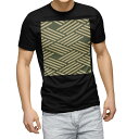 tシャツ メンズ 半袖 ブラック デザイン XS S M L XL 2XL Tシャツ ティーシャツ T shirt 黒 004181 チェック・ボーダー 和風 和柄 緑