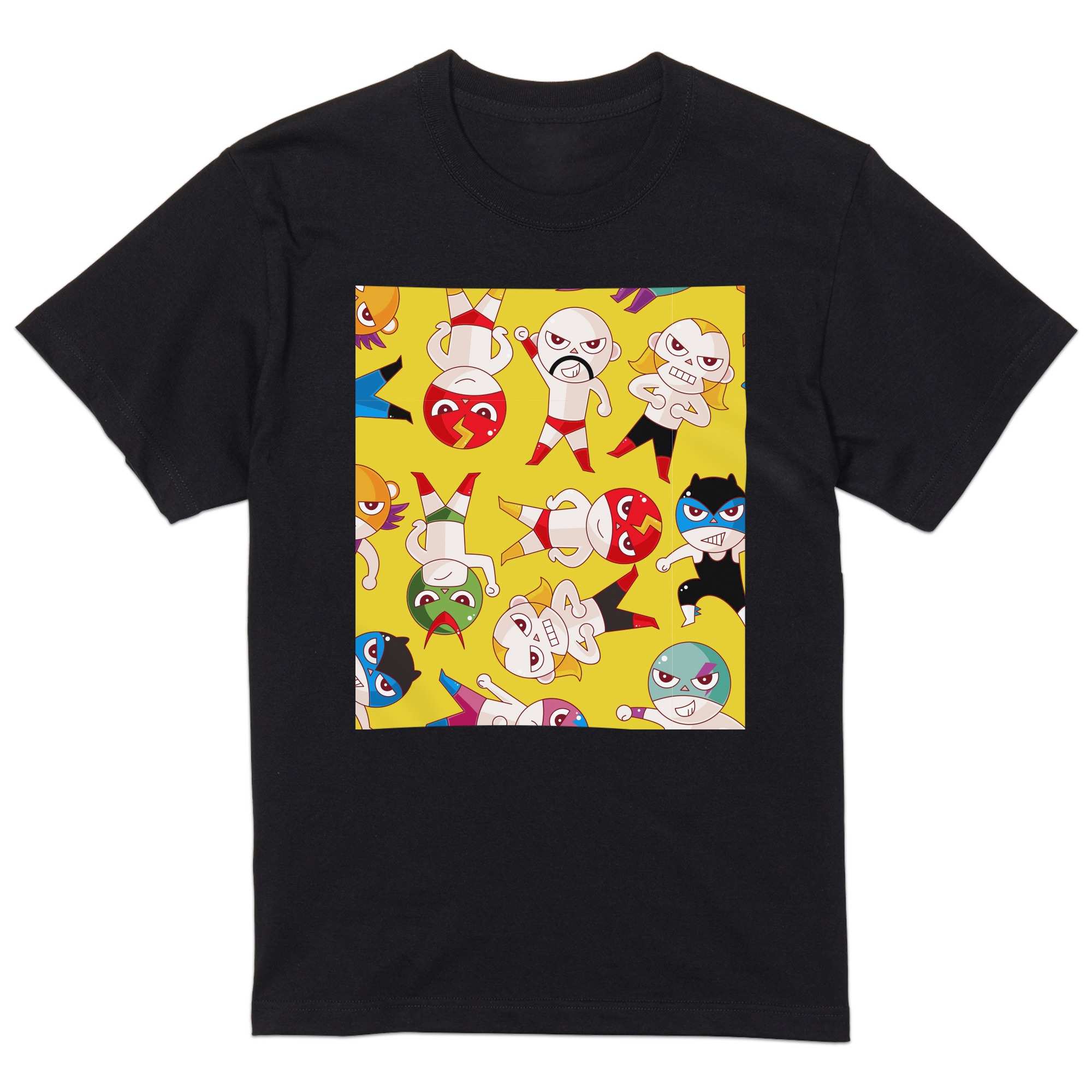 tシャツ メンズ 半袖 ブラック デザイン XS S M L XL 2XL Tシャツ ティーシャツ T shirt　黒 004305 アニマル キャラクター　プロレス