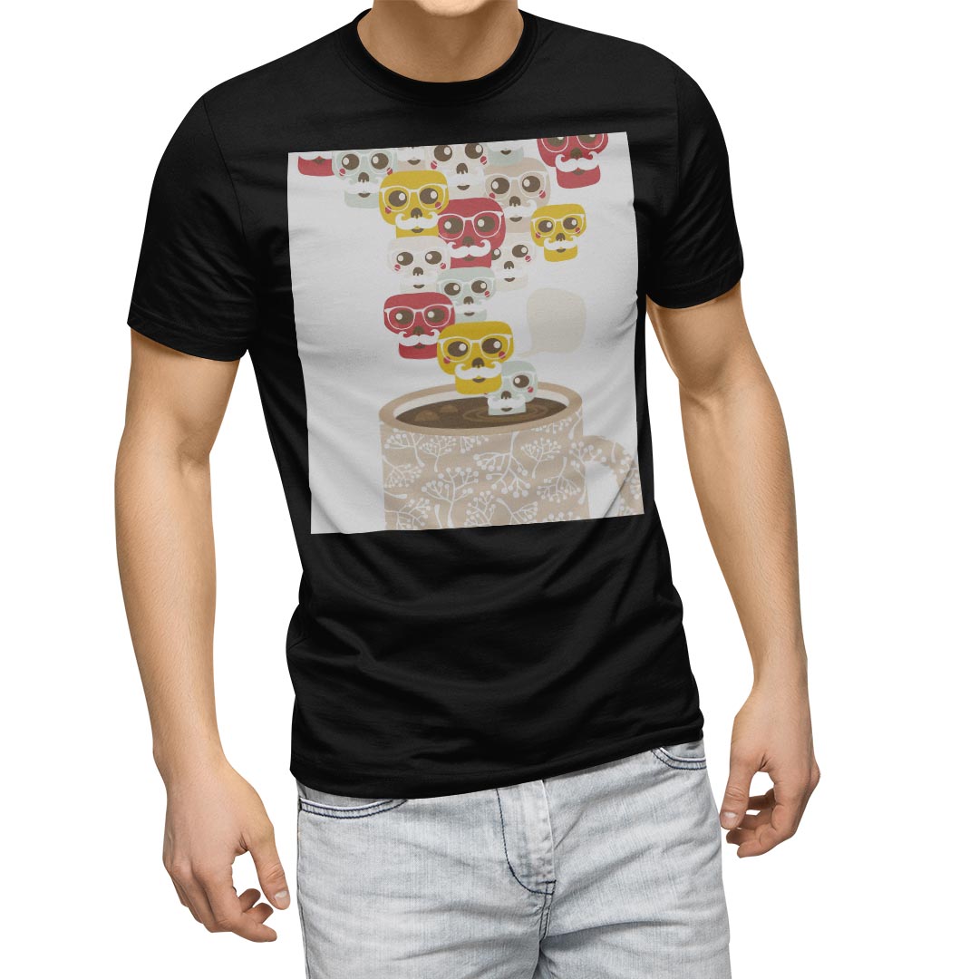 tシャツ メンズ 半袖 ブラック デザイン XS S M L XL 2XL Tシャツ ティーシャツ T shirt 黒 004901 キャラクター　イラスト