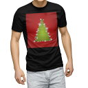 tシャツ メンズ 半袖 ブラック デザイン XS S M L XL 2XL Tシャツ ティーシャツ T shirt 黒 004917 ラブリー 冬 クリスマス ツリー