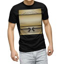 tシャツ メンズ 半袖 ブラック デザイン XS S M L XL 2XL Tシャツ ティーシャツ T shirt 黒 005049 ラグジュアリー ゴールド リボン ガーリー(4)