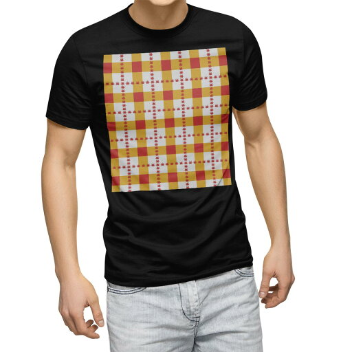 tシャツ メンズ 半袖 ブラック デザイン XS S M L XL 2XL Tシャツ ティーシャツ T shirt 黒 005214 チェック・ボーダー チェック 赤 オレンジ tシャツ メンズ 半袖 ブラック デザイン XS S M L XL 2XL Tシャツ ティーシャツ T shirt 黒 005214 チェック・ボーダー チェック 赤 オレンジ