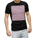 tシャツ メンズ 半袖 ブラック デザイン XS S M L XL 2XL Tシャツ ティーシャツ T shirt 黒 005749 チェック・ボーダー 花 アイコン 模様