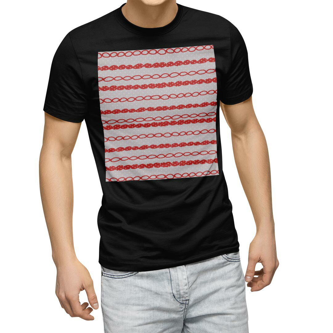 tシャツ メンズ 半袖 ブラック デザイン XS S M L XL 2XL Tシャツ ティーシャツ T shirt　黒 005845 フラワー 水玉　ライン　模様